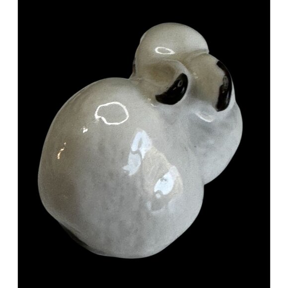 Soviet Era Porcelain Rabbit 2" White Bunny Figurine Made in USSR 1003 Stamp - Picture 4 of 5